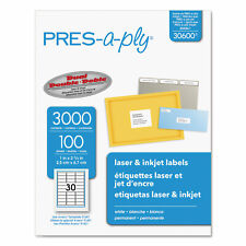 Pres A Ply Laser Address Labels 1 X 2 58 White 3000box 30600