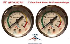 2 Air Compressor Pressurehydraulic Gauge 2 Face Back Mount 18 Npt 0 200 Psi