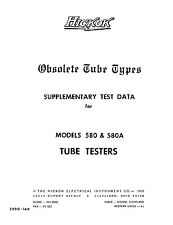 Hickok 580 580a Obsolete Tube Test Data Book