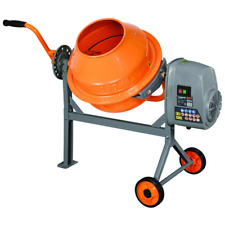 Concrete Mixer Compact Portable Electric Rugged Low Profile Height 16 Cu Ft