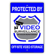 Protected By Video Surveillance Cctv Warning Security Camera Aluminum Metal Sign