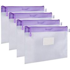 Zipper File Bag 4 Packs Letter Size Receipt Organizer Paper Document Storage
