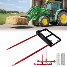 49 Dual Hay Bale Spear Skid Steer Loader Bucket Loader Tractor Attachment