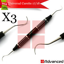 3pcs Dental Universal Curette 1718 Scaler Black Hollow Grip Dentist Pick Tool