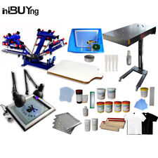 4 Color 1 Station Screen Printing Kit Micro Regadjust Press Machine Ink Supplies