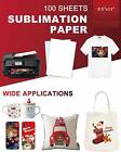 100 Sheets Sublimation Paper 8.5x11 For Inkjet Printer Epson Canon Heat Transfer