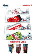 5 Vintage Soda Vending Machine 12 Oz Can Vend Labels Flavor Strips