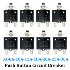 5 10 15 30a Push Button Circuit Breaker Overload Protector Manual Reset Thermal