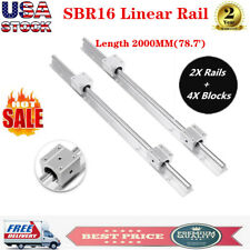 Sbr16 2000mm 2x Linear Rail Set 4x Bearing Block Smooth Sliding Lathes 16mm Cnc
