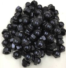 14 20 Acorn Cap Hex Nuts Black Oxide Bolt Thread Cover Smooth Rounded 10 Pcs