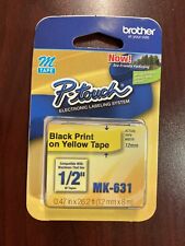 Brother P Touch M Tape Mk631 Label Maker Tape Black On Yellow Tape