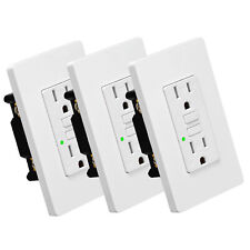 20 Amp Ground Fault Receptacle Outlet Electric Supplies Withwall Plate White 3pack
