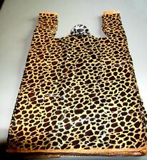100 Leopard Print Plastic T Shirt Bags Withhandles 8 X 5 X 16 Gift Party Retail