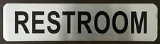 Restroom Sign Brushed Aluminum 2x8 Heavy Duty The Mont Argent Ref0420