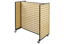 Ssw Basics Maple Metal Framed Rolling Slat Wall Gondolas Without Shelves 50 W