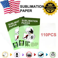 Heat Press Sublimation Transfer Paper A4 110 Sheets On T Shirt Mug Plate