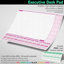A3 Desk Pad Calendar Executive Jotter Week Planner Todo Paper Notes Pink Theme