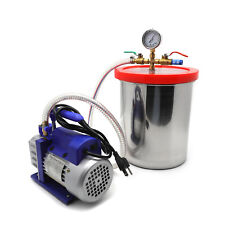 3 Gallon Vacuum Chamber Degassing Silicone Set 3cfm Pump Single Stage 14hp Kit