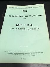 Sip Mp 3k Jig Boring Machine Electrical Instructions Manual