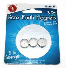 Bright Metal Plated Rare Earth 5lb Magnets Packet Of 3