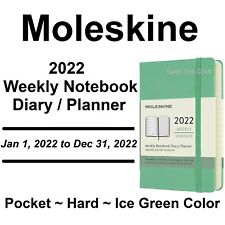 Moleskine 2022 Weekly Notebook Planner Pocket Hard Cover Ice Green