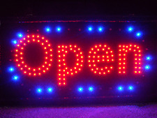 Latest 2017 Ultra Bright Animated Led Neon Light Open Sign Red Blue Led New 746