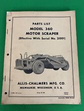 Oem Allis Chalmers Model 360 Motor Scraper Parts List Effective W Serial 2001