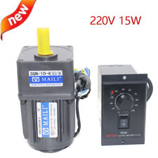 220v 15w Ac Gear Motor Electric Motor Variable Speed Controller 110 125rpm New