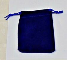12 Blue Gift Drawstring Bags 2 12 X 3 Flocked Velveteen Pouch For Small Gifts