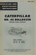 Caterpillar Vintage No 4s Bulldozer Operation Maintenance Manual