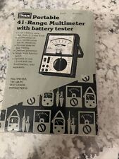 Vintage Sears Portabla 41 Range Multimeter 5205 With Battery Tester