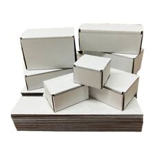 50 8x4x3 White Corrugated Cardboard Boxes Packing Shipping Mailing Box