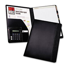 Samsill Slimline Pad Holder Calculator Faux Leather Look Writing Pad Black 71220
