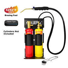 Bluefire Oxygen Mapp Propane Welding Torch Kit Map Gas Cylinder Rack Flint Light
