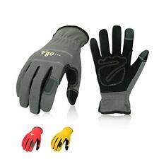 Vgo 3 Pairs Synthetic Leather Work Gloves Assorted Sizes Colors