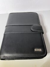 Franklin Covey Classic Day 1 Planner Binder Black Faux Leather 3 Ring Inserts
