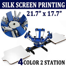 Screen Printing Machine 4 Color 2 Station T Shirt Silk Screen Press Equipment