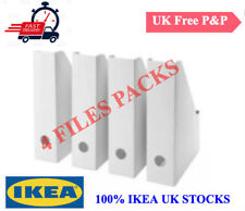 Ikea Fluns 4 Pack White Magazine File Holder Filing Storage Boxes Home Office