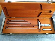Vintage Brown And Sharpe Micrometer Depth Gage No 604 Wood Box