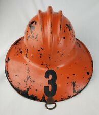 Vintage Ed Bullard Hard Boiled Firefighter Helmet Ribbed Fire Hard Hat Fireman