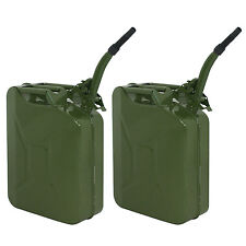 Jerry Can Fuel Steel Tank Military Style Storage Can Two Green 5 Gallon 20l