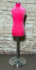 Mini Tabletop Display Velvet Dress Form Torso Mannequin Hot Pink Pinnable 205