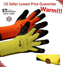 Warm Safety Snow Shovel Winter Insulated Double Lining Rubber Coated Work Gloves