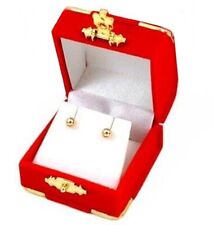 6 Red Velvet Amp Brass Accent Earring Jewelry Display Presentation Gift Boxes