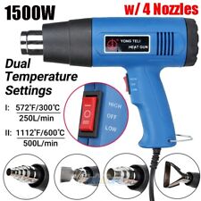 1500w Heat Gun Hot Air Wind Blower Dual Temperature With 4 Nozzles Power Heater