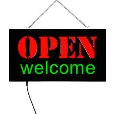 Open Amp Welcome Led Light Sign Onoff Switch Highly Visible Bright Neon Style