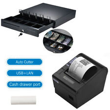 Heavy Duty Cash Register Drawer Box 5 Bill 5 Coin With Pos Thermal Receipt Printer