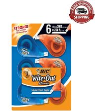 Bic Wite Out Brand Ez Correct Correction Tape White 6 Count