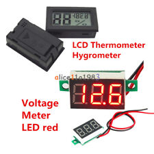 Red Led Voltage Meter Digital Lcd Temperature Humidity Thermometer Hygrometer