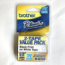 New Listing2 Pack Brother P Touch Label Maker M Tape 12 Inch Black On White M 2312pk New